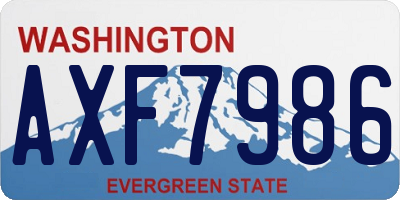 WA license plate AXF7986