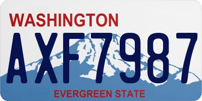 WA license plate AXF7987