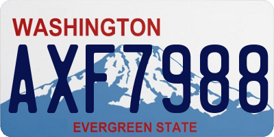 WA license plate AXF7988