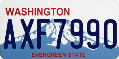 WA license plate AXF7990