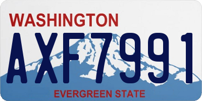 WA license plate AXF7991