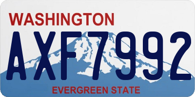 WA license plate AXF7992
