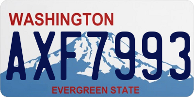 WA license plate AXF7993