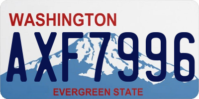 WA license plate AXF7996