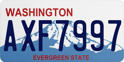 WA license plate AXF7997