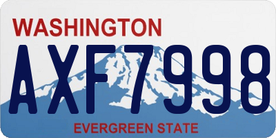 WA license plate AXF7998