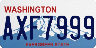 WA license plate AXF7999