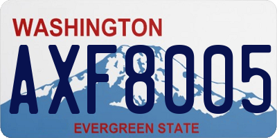 WA license plate AXF8005