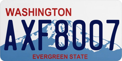 WA license plate AXF8007