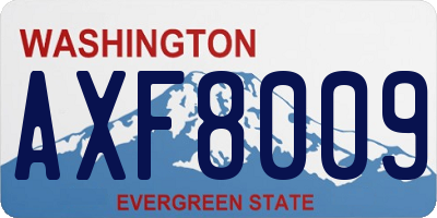WA license plate AXF8009