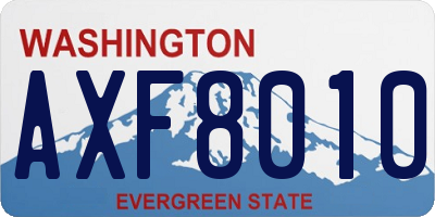 WA license plate AXF8010