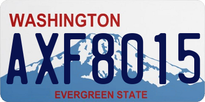 WA license plate AXF8015