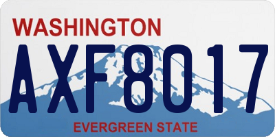WA license plate AXF8017
