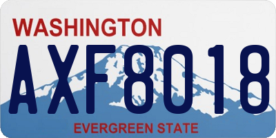 WA license plate AXF8018