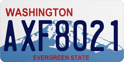 WA license plate AXF8021