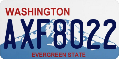 WA license plate AXF8022