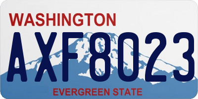 WA license plate AXF8023