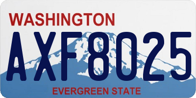 WA license plate AXF8025
