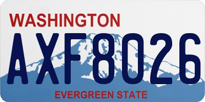 WA license plate AXF8026
