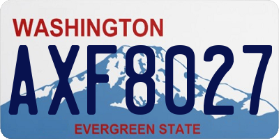 WA license plate AXF8027