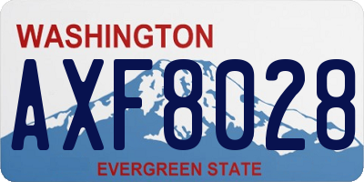 WA license plate AXF8028