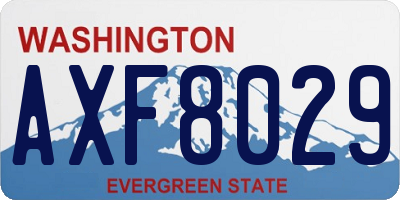 WA license plate AXF8029