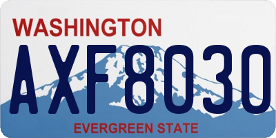 WA license plate AXF8030