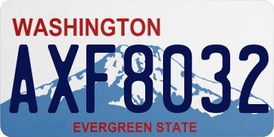 WA license plate AXF8032