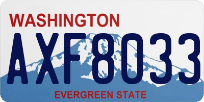 WA license plate AXF8033
