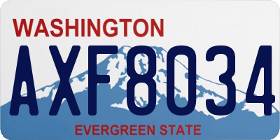 WA license plate AXF8034