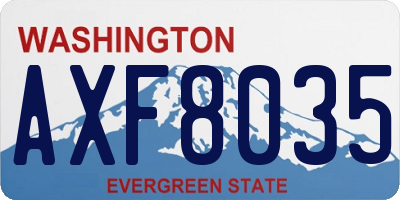 WA license plate AXF8035