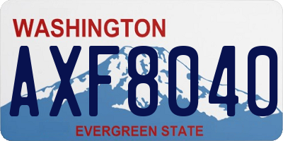 WA license plate AXF8040