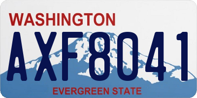 WA license plate AXF8041