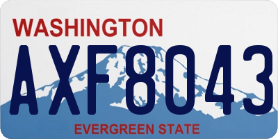 WA license plate AXF8043
