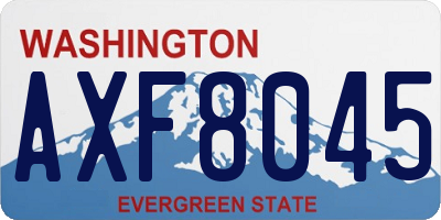 WA license plate AXF8045