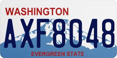 WA license plate AXF8048