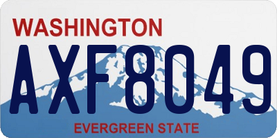 WA license plate AXF8049