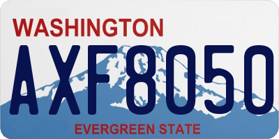 WA license plate AXF8050