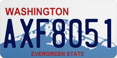 WA license plate AXF8051