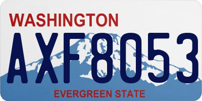 WA license plate AXF8053