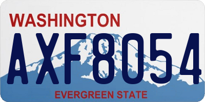 WA license plate AXF8054