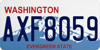 WA license plate AXF8059