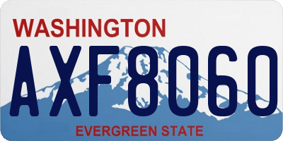 WA license plate AXF8060