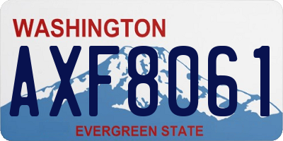 WA license plate AXF8061