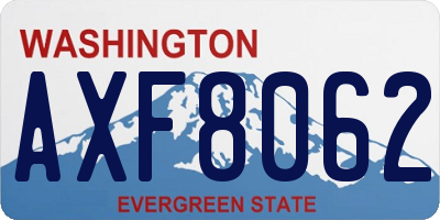 WA license plate AXF8062