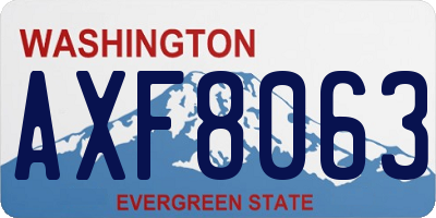 WA license plate AXF8063