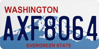 WA license plate AXF8064
