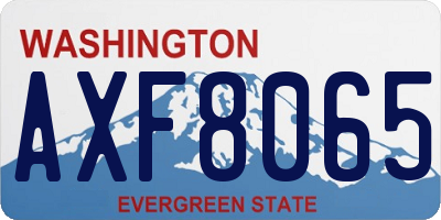 WA license plate AXF8065