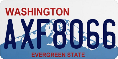 WA license plate AXF8066