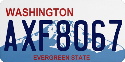 WA license plate AXF8067